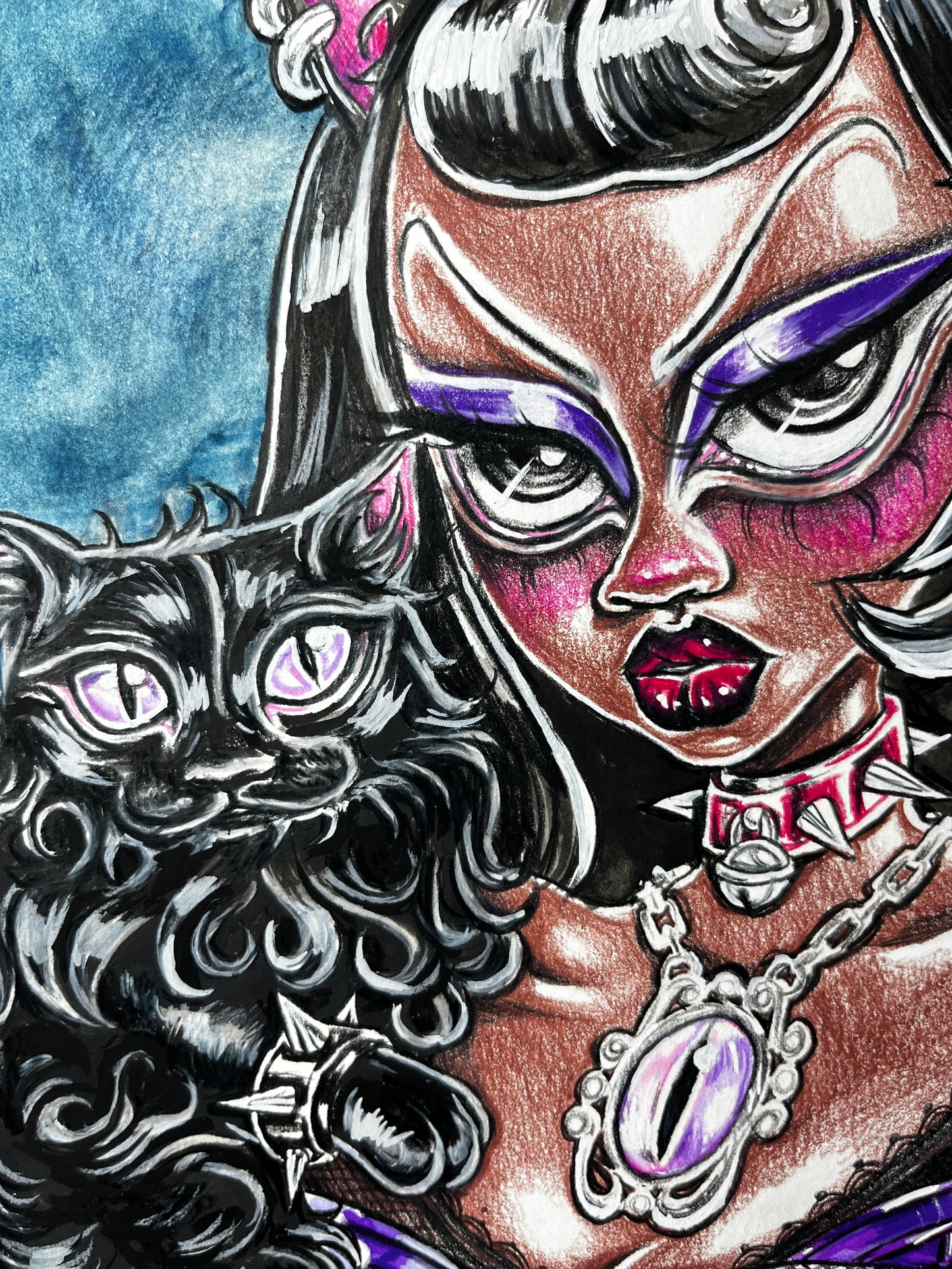 Black cat ♡ original illustration