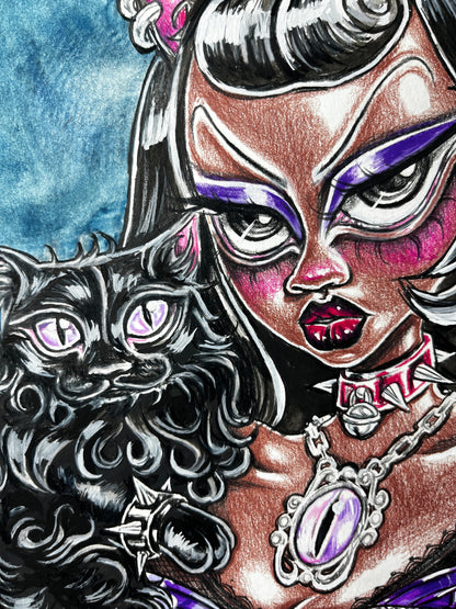 Black cat ♡ original illustration