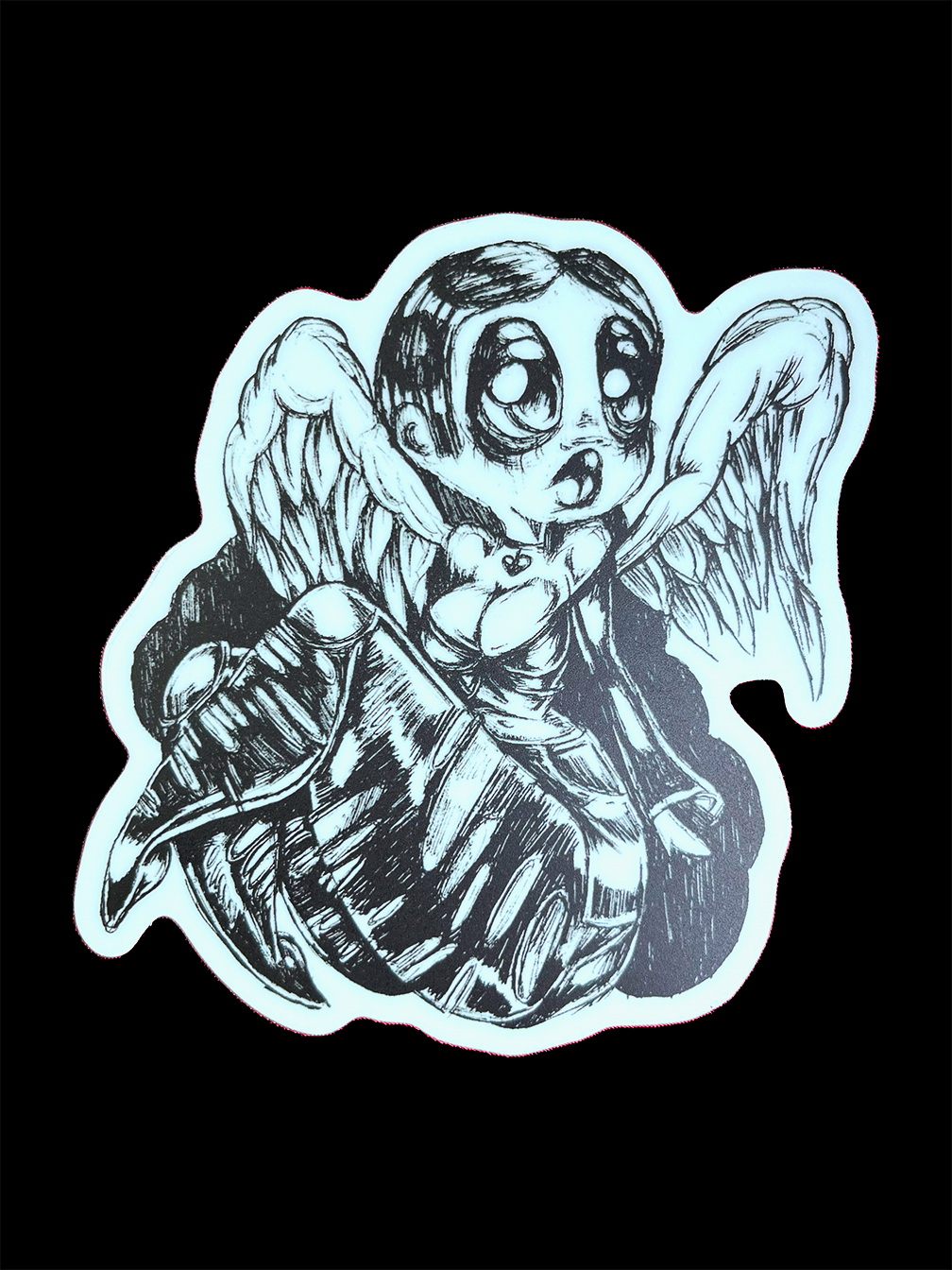 Emo Angel ♡ sticker (Glow-in-the-Dark)